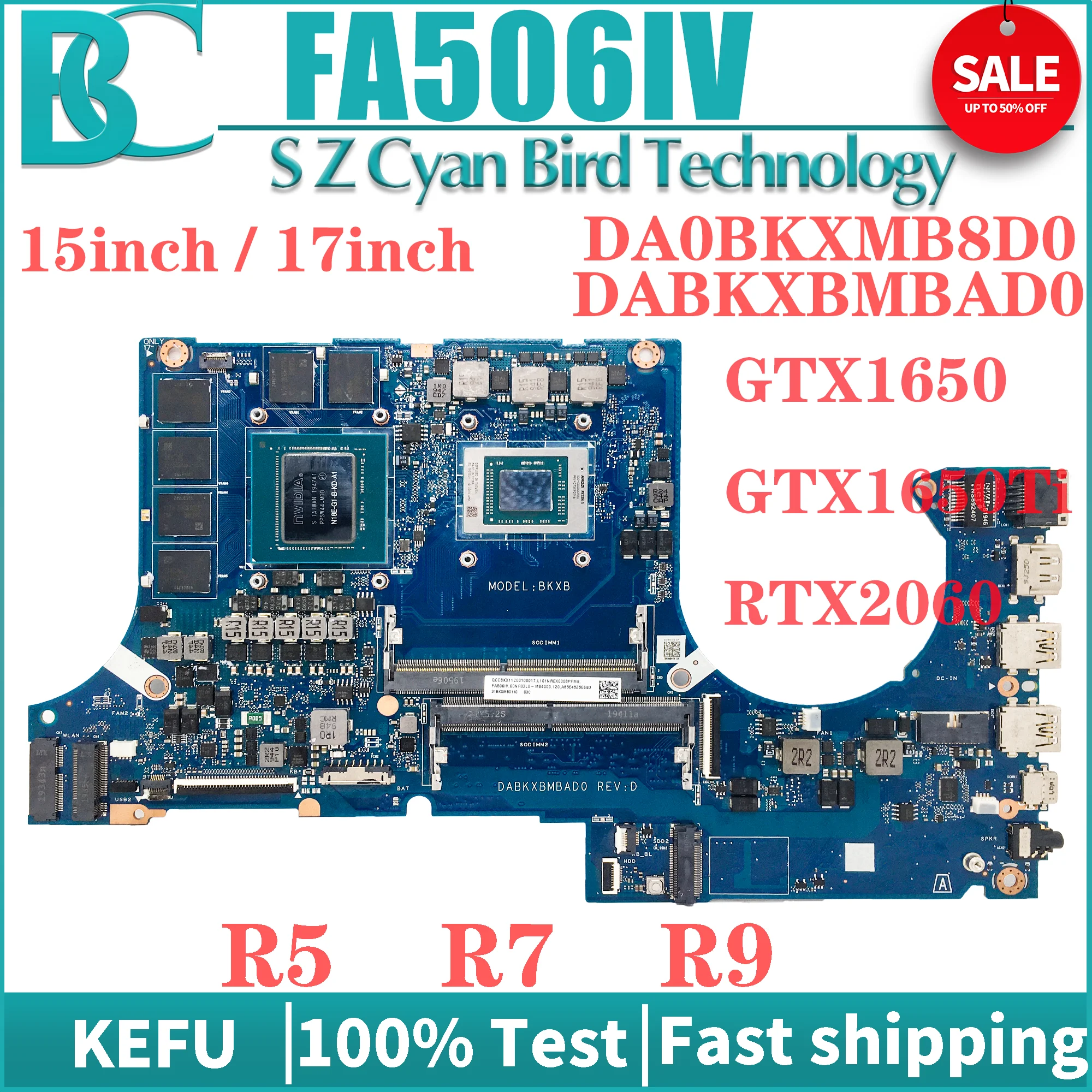 KEFU FA506เมนบอร์ดสำหรับ ASUS Tuf A15 FA706 FA506IU FX506I FA506IV ...
