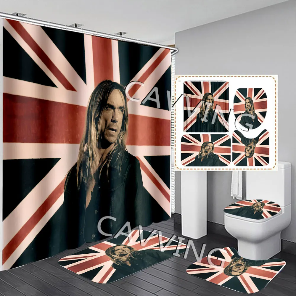 

Iggy Pop 3D Printed Shower Curtains Waterproof Bathroom Curtain Anti-slip Bath Mat Set Toilet Rugs Carpet Home Decor R03