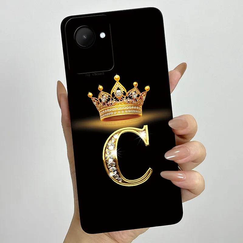 Crown Letters Soft Case with Camera Protection - Stylish Back Cover