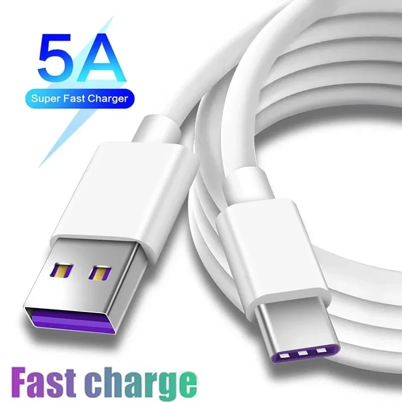 

5A USB Type C Cable Fast Charging Mobile Phone Charger Type C Data Cord For Samsung S20 S9 S8 Huawei P40 Mate 30 Xiaomi 13 Redmi