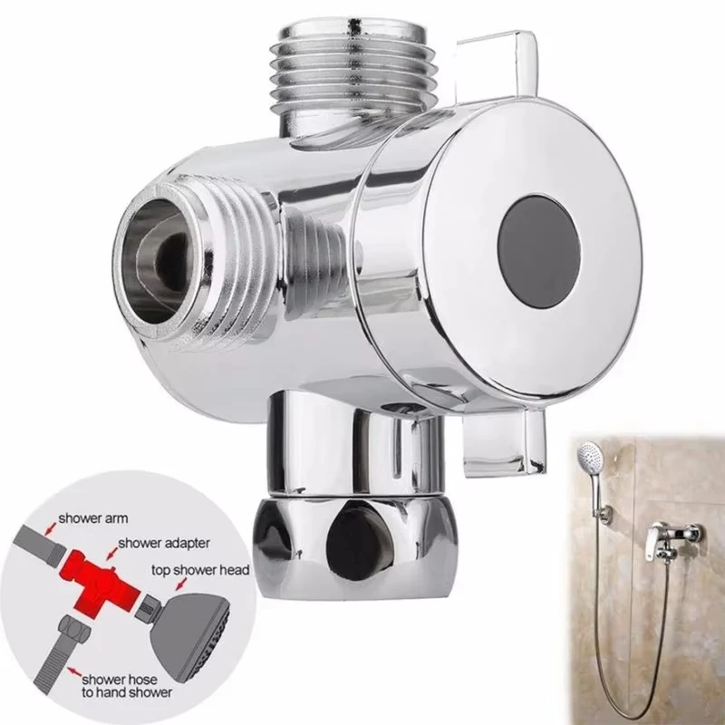 3 Way Adjustable Shower Head Diverter Valve 3 Mode Switch Adapter Brass G1/2 Inch Connector Bathroom Accessories