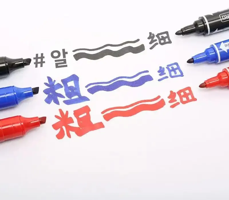 히어로 880 듀얼팁 영구 마커 펜 대용량 유성 방수 물류 마킹 펜 가는펜촉 & 넓은펜촉 사무용