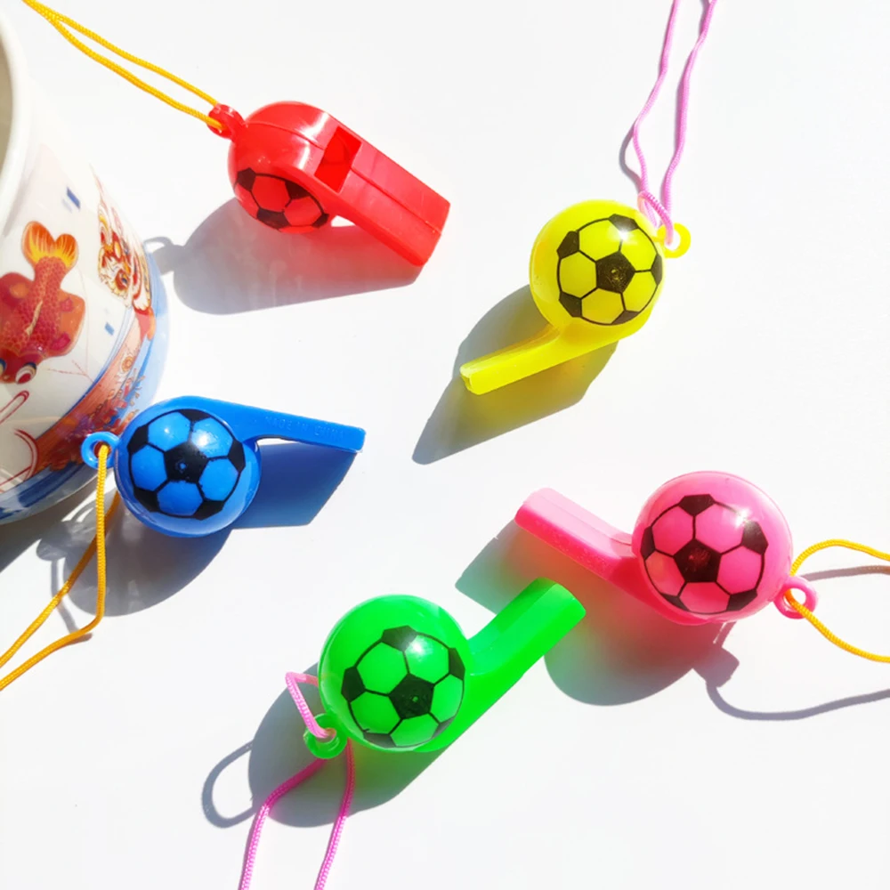 5Pcs Mini Whistle Plastic Multifunction With Rope Kid Football Soccer Rugby Cheerleading Whistle Children Gifts Random Color