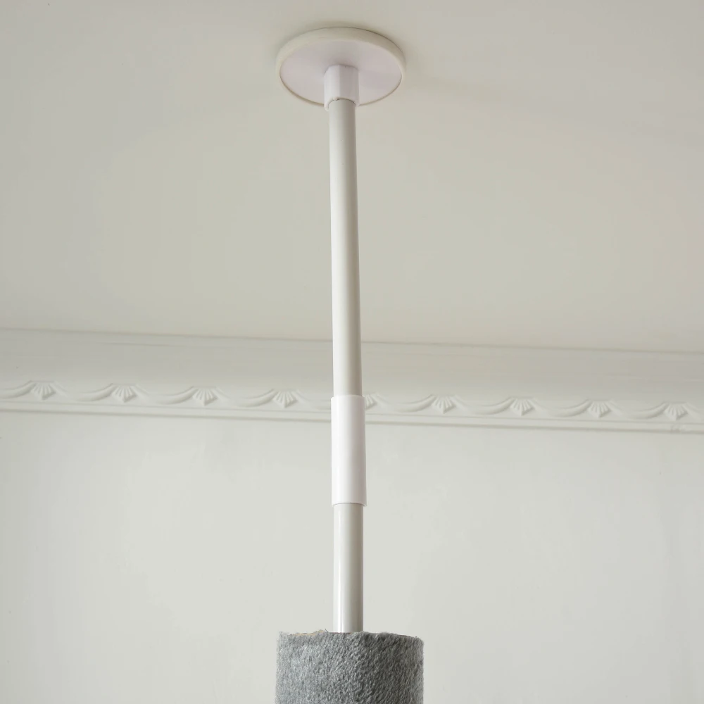 PawHut 85.5"Cat Tree Height Adjustable Floor-to-Ceiling 4-Tier Kitty Climbing Activity Center Condo Toy with Scratching Post
