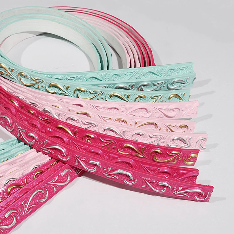 

PVC Plastic Lines Self-adhesive Flexible Lines Home Decoration Murals Edge Wrapping Wall Fabric Shape Frame Decorative Strip