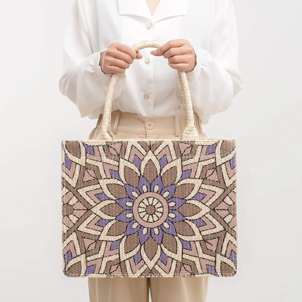 

Foreign trade new Tote high-grade sense small commuter portable print vintage shoulder bag