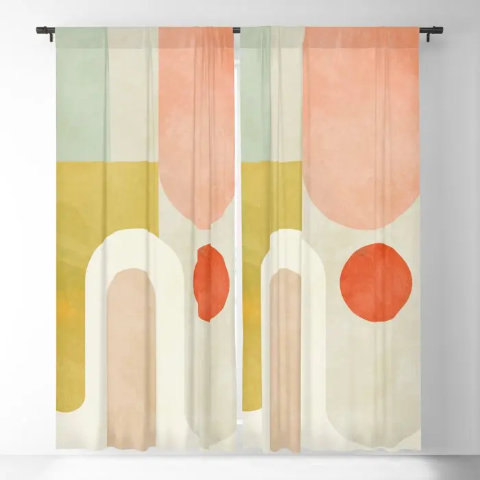 

Geometry Abstract Pastel Blackout Curtains 3D Print Window Curtains For Bedroom Living Room Decor Window Treatments