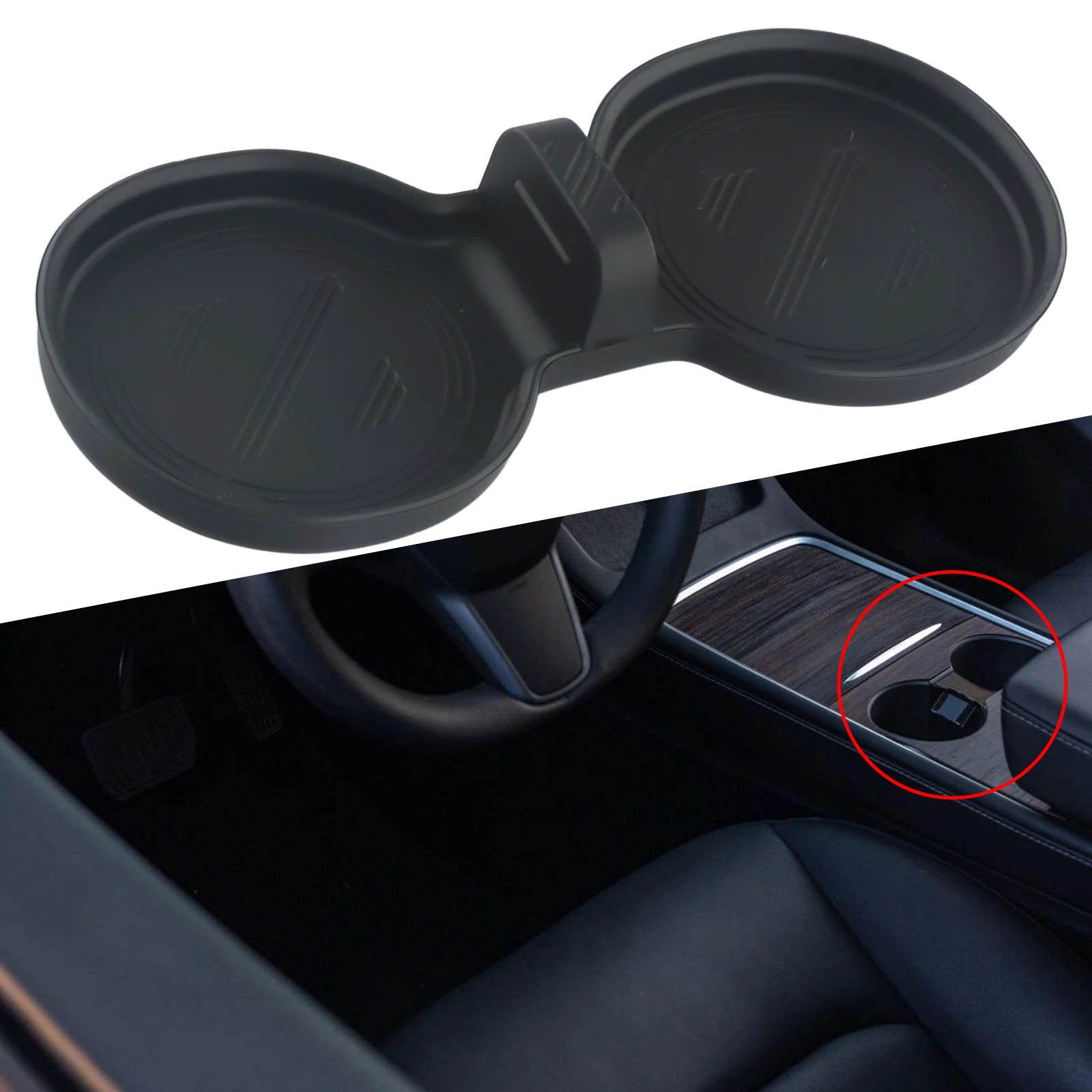 Waterproof Silicone Coasters NonSlip Drink Pad for Tesla Model 3 Highland 2024 Protect Your Cup Holders in Style