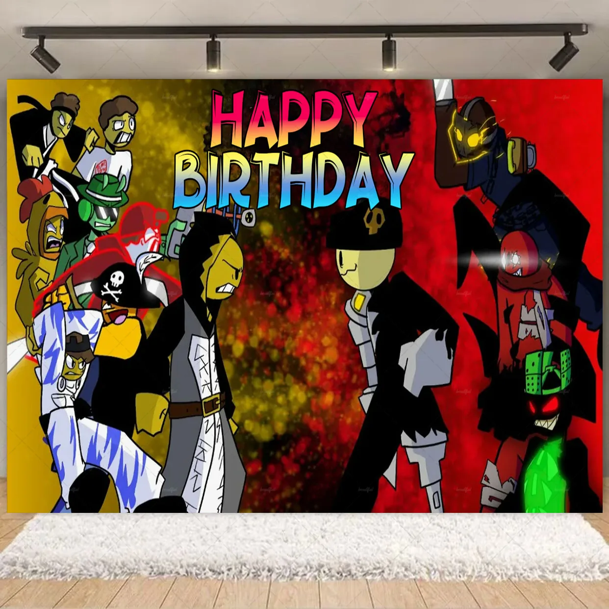 Forsakens&Chances Thema Spiel Party Dekoration Kind Geburtstag Lieferungen Cartoon Hintergrund Latex Ballon Set Kuchen Topper Banner Prop – Detail 9