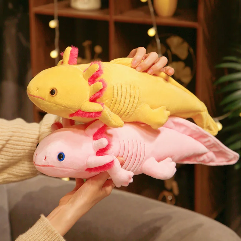 45cm Lifelike Ambystoma Mexicanum Axolotl Plush Toys Stuffed Simulation Salamander Animals Doll  Birthday Gifts for Kids