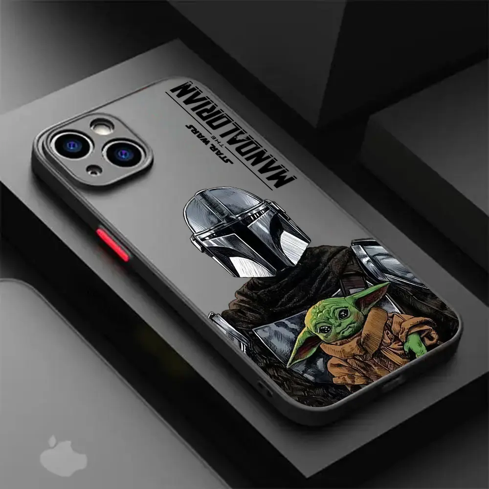 thumbnail image 1 of Funda de teléfono de Star Wars The Mandalorians, carcasa trasera transparente mate para iPhone 15, 14, 13, 12, 11 Pro Max, X, XR, XSMax, 7, 8 Plus, 1 of 5