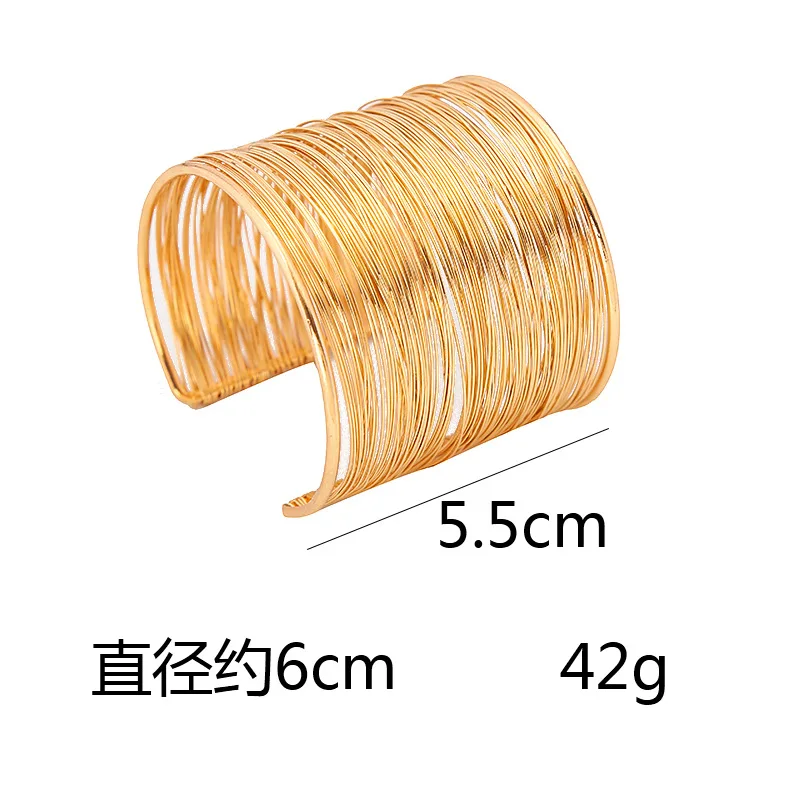 Exaggerate Punk Wide Cuff Bangles For Women Men Vintage Gold Silver Color Bracelet Boho Fashion Pulseras Jewelry DIEZI