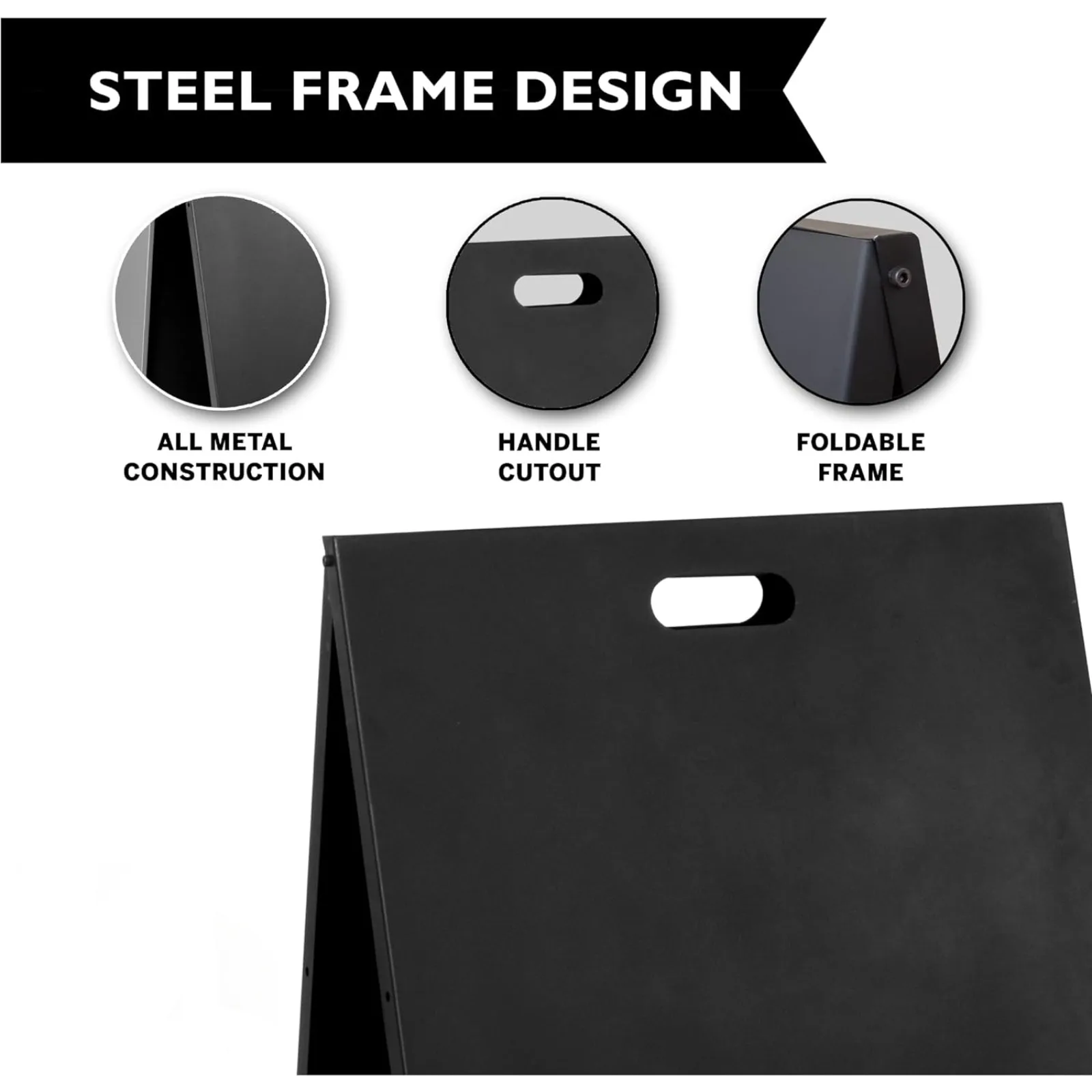 US Modern All Metal Double Sided A Frame Chalkboard Sidewalk Sign- 19 x 30 inch Magnetic Chalk Menu Board Restaurant & Vendor Di