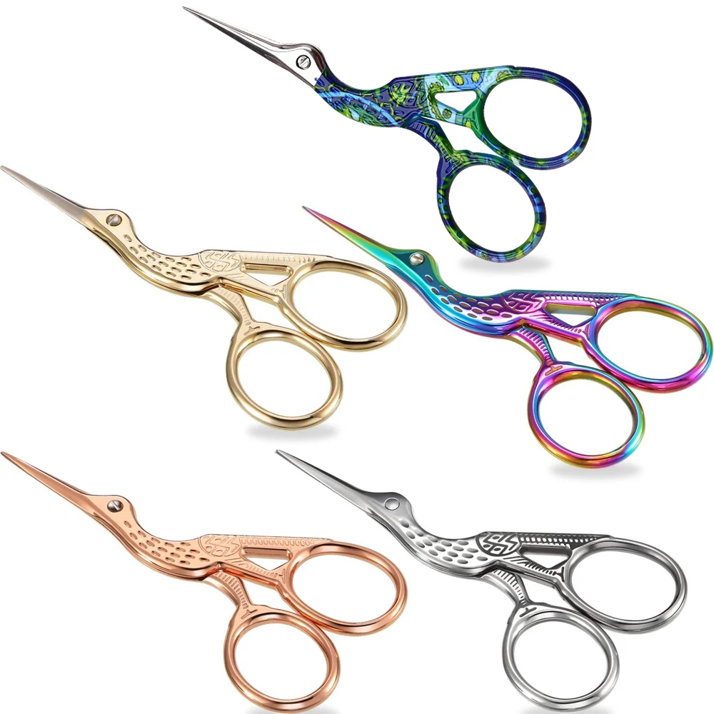 

1Pcs New Stainless Steel Eyebrow Trimmer Nail Scissors Face Epilator Eyelashes Scissors Crane Design Blade Beauty Makeup Tools