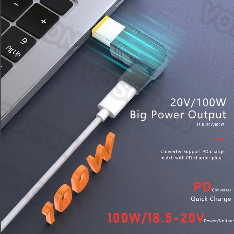 Power Adapter Laptop Charger 100W Type C to Universal Laptop Charger Converter Asus Lenovo Hp Dell Acer Samsung USB C Fast Charger Adapter Connector