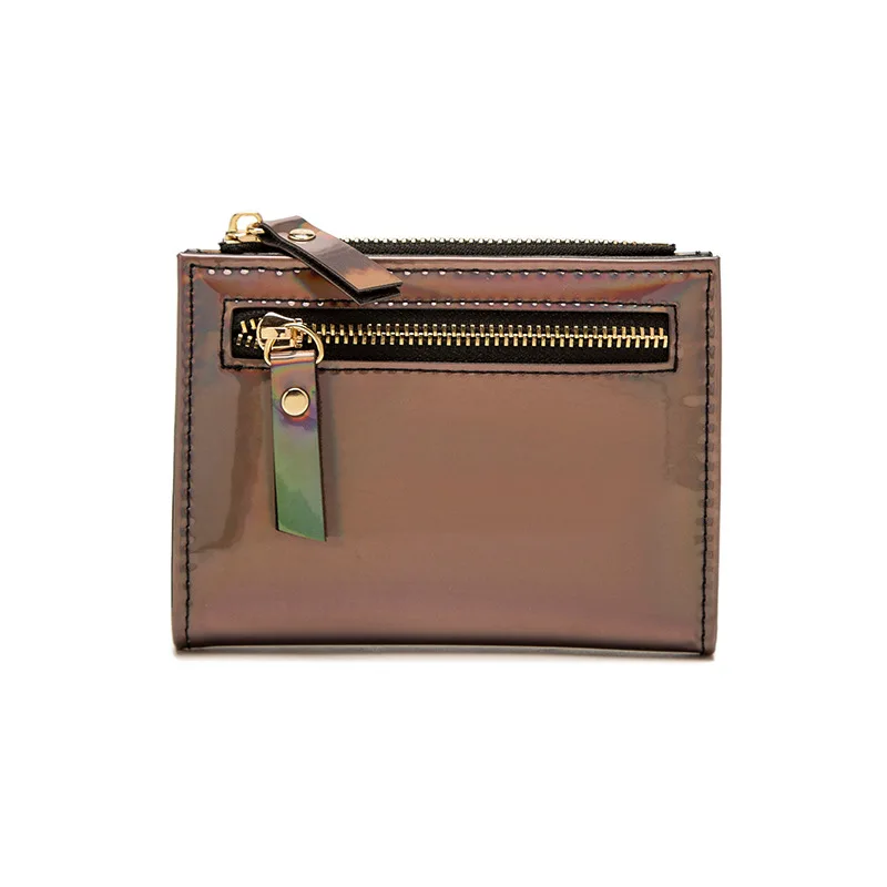 Fashion Women's Wallets Short Wallet for Woman Colorful Double Zipper Allmatch Coin Purse Ladies Small Wallet Female Card Holder 3