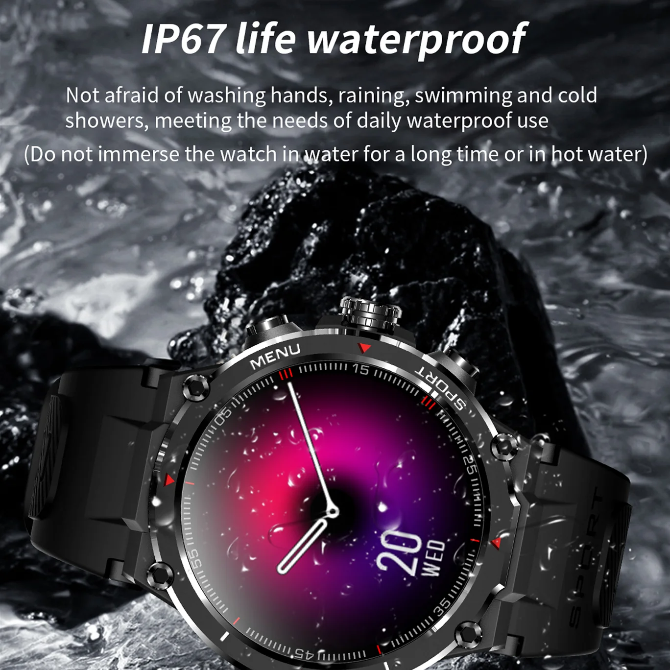 Ʈ ġ 1.32 ġ AMOLED ÷ Hi-Fi  ǰ ͸  ð IP68  Smartwatch