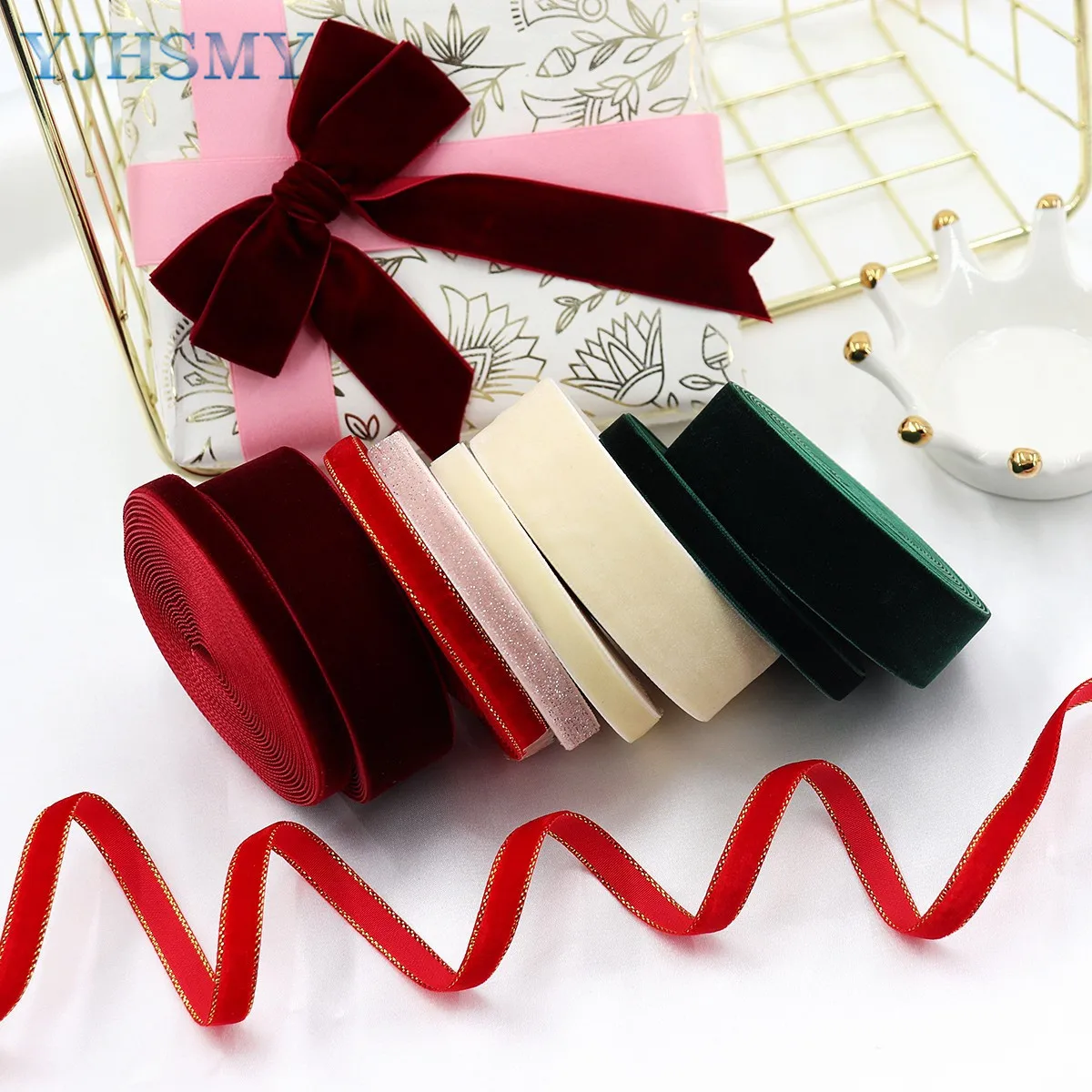 3/8” Velvet Ribbon For DIY Sewing, Crafting, Gift Wrapping