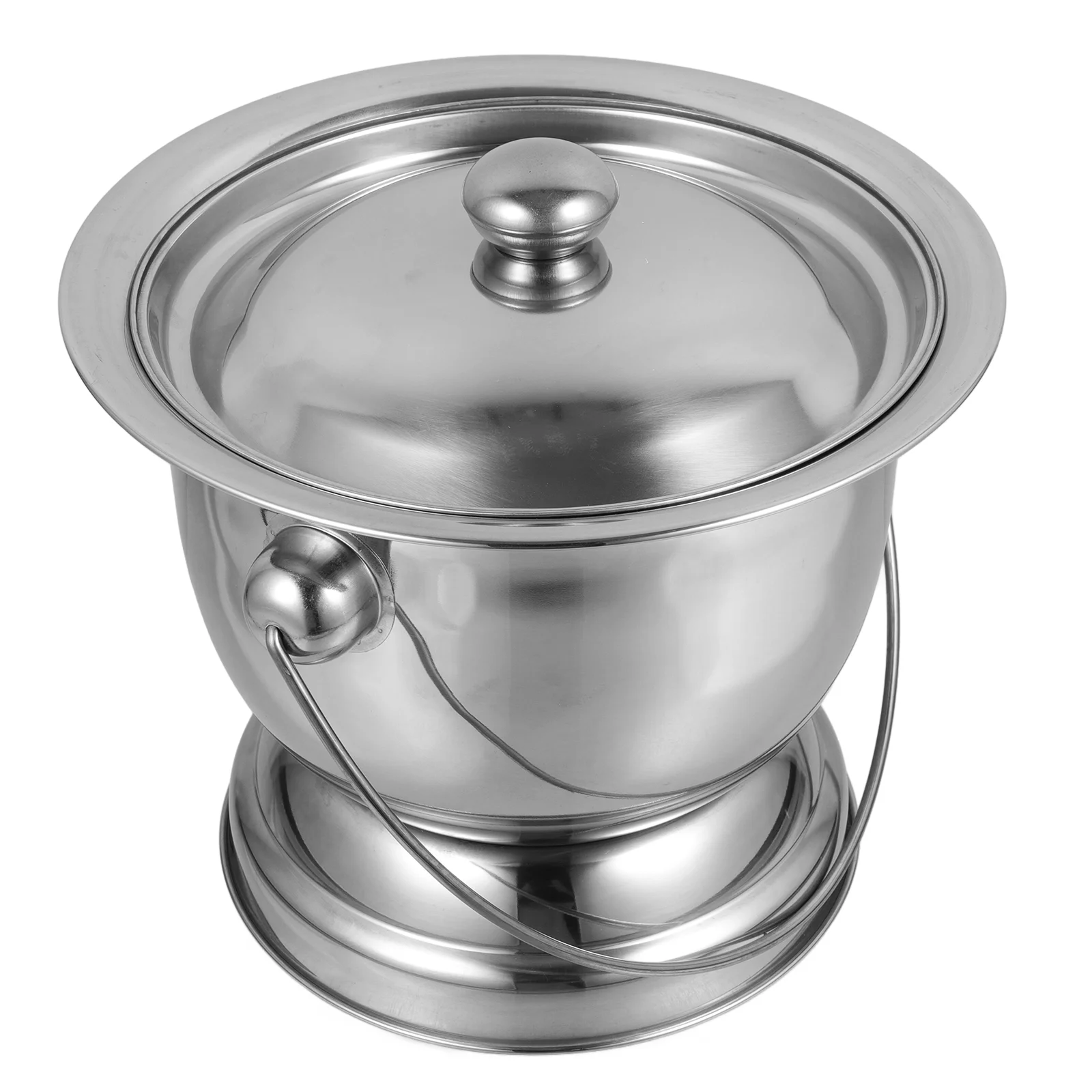 

Title: Doitool Chamber Pot Urinal Pail Pot Emergency Toilet Night Urine Bucket Stainless Steel Urinal Toilet