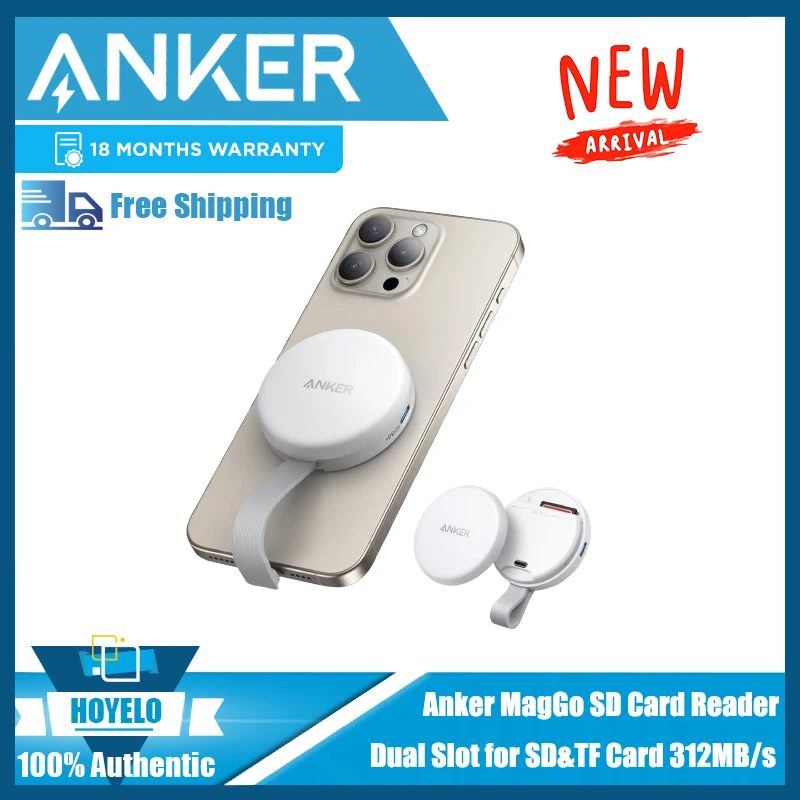 Anker MagGo SD Card Reader for iPhone 16/15 Serie Portable Card Readerfor SD&TF Card, 312MB/s Data Transfer for USB C Devices