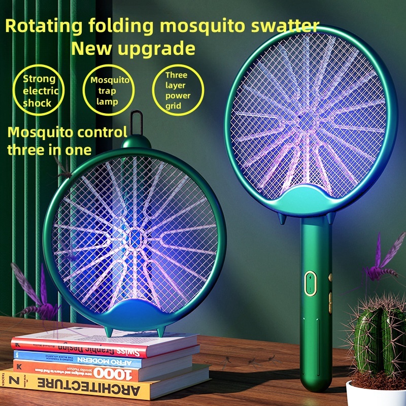 Electric mosquito swatter rechargeable household powerful mosquito killing lamp divine tool electric mosquito swatter fly swatte