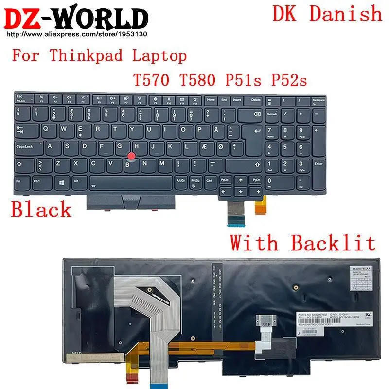 Teclado retroiluminado para laptop Lenovo thinkpad t570,