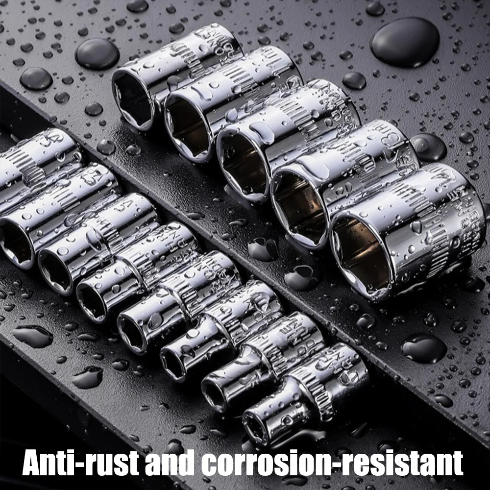 1/4 Drive Inch Ratchet Wrench Socket Head Sleeve Double End Hand Tools 4 4.5 5 5.5 6 6.5 7 8 9 10 11 12 13 14mm