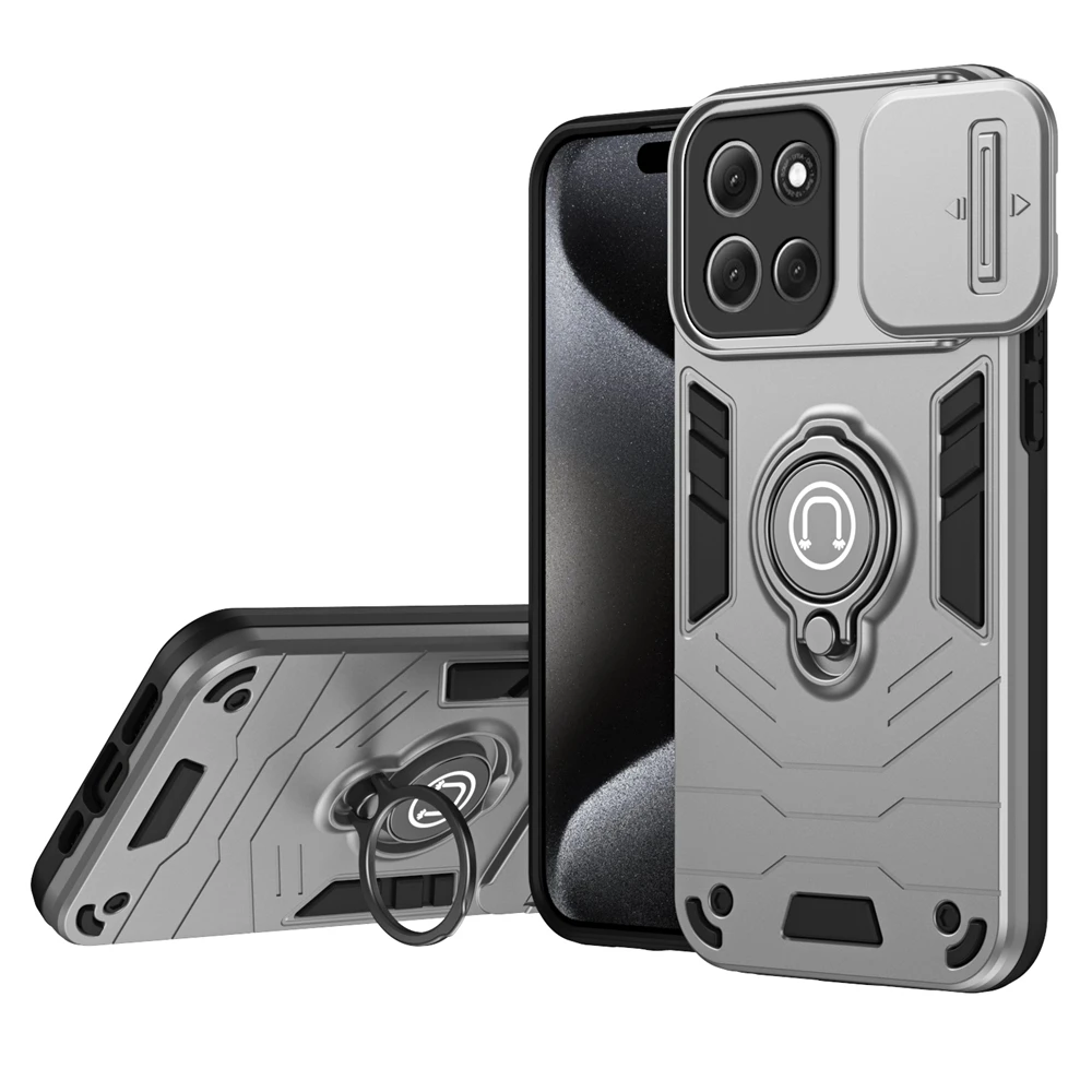 Enhanced Armor  Case with Magnetic Holder and Lens Protector Cover