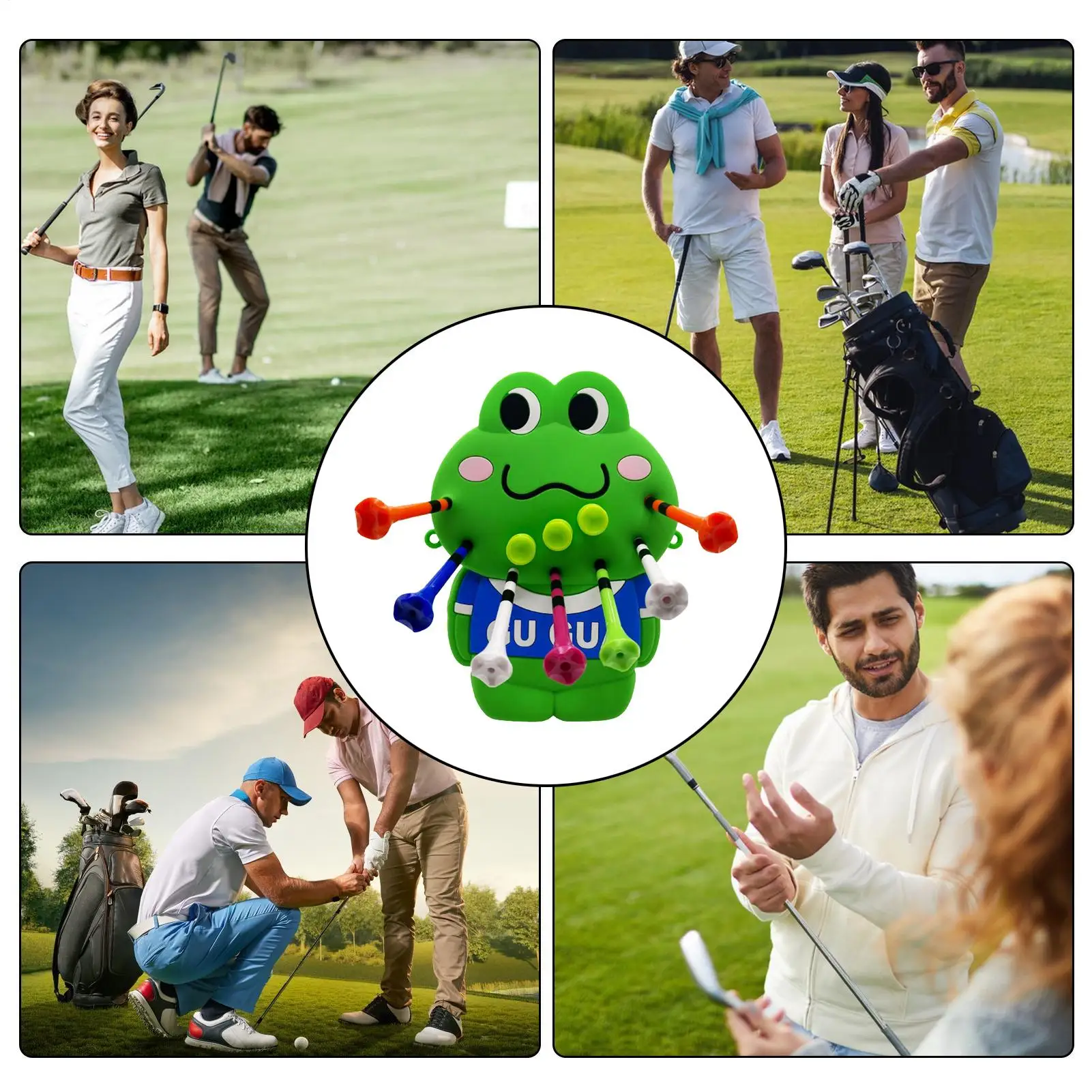 Golf Tee Bag Pouch Frog Golf Ball Tee Holder Organizer Ball Cute Accessories Holder For Men Golfers Storage Golfing Practice