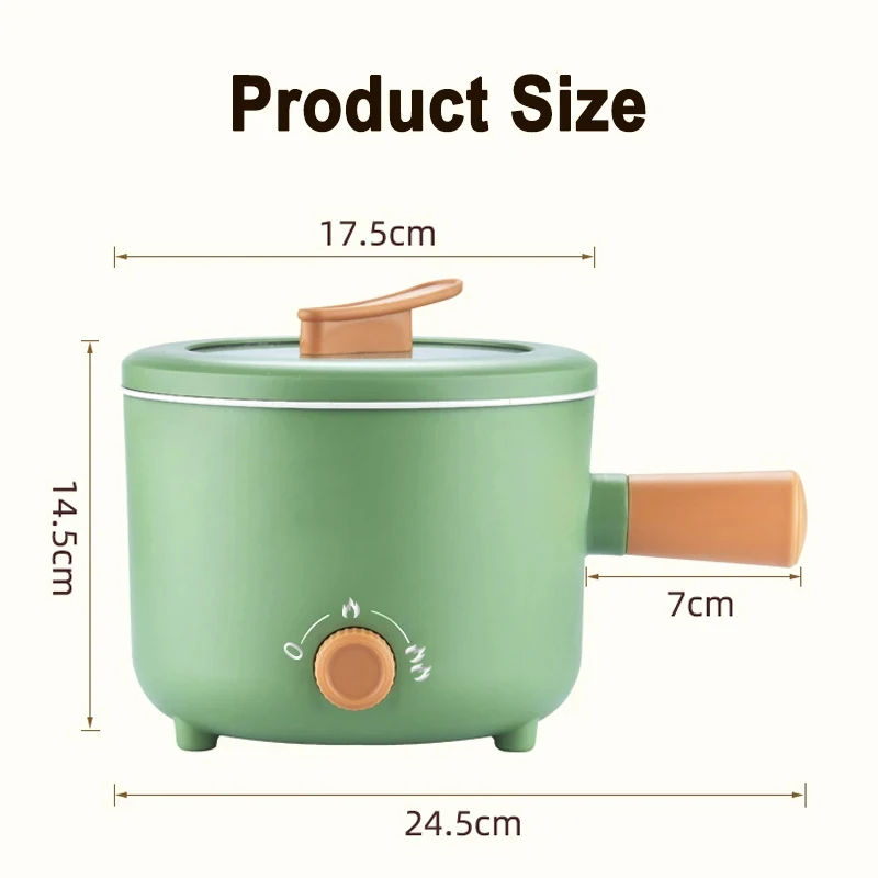 1.8L Multi-function Electric Cooking Pot Double-speed Insulated Non-stick Pot Home Travel Portable Rice Cooker Wok Hot