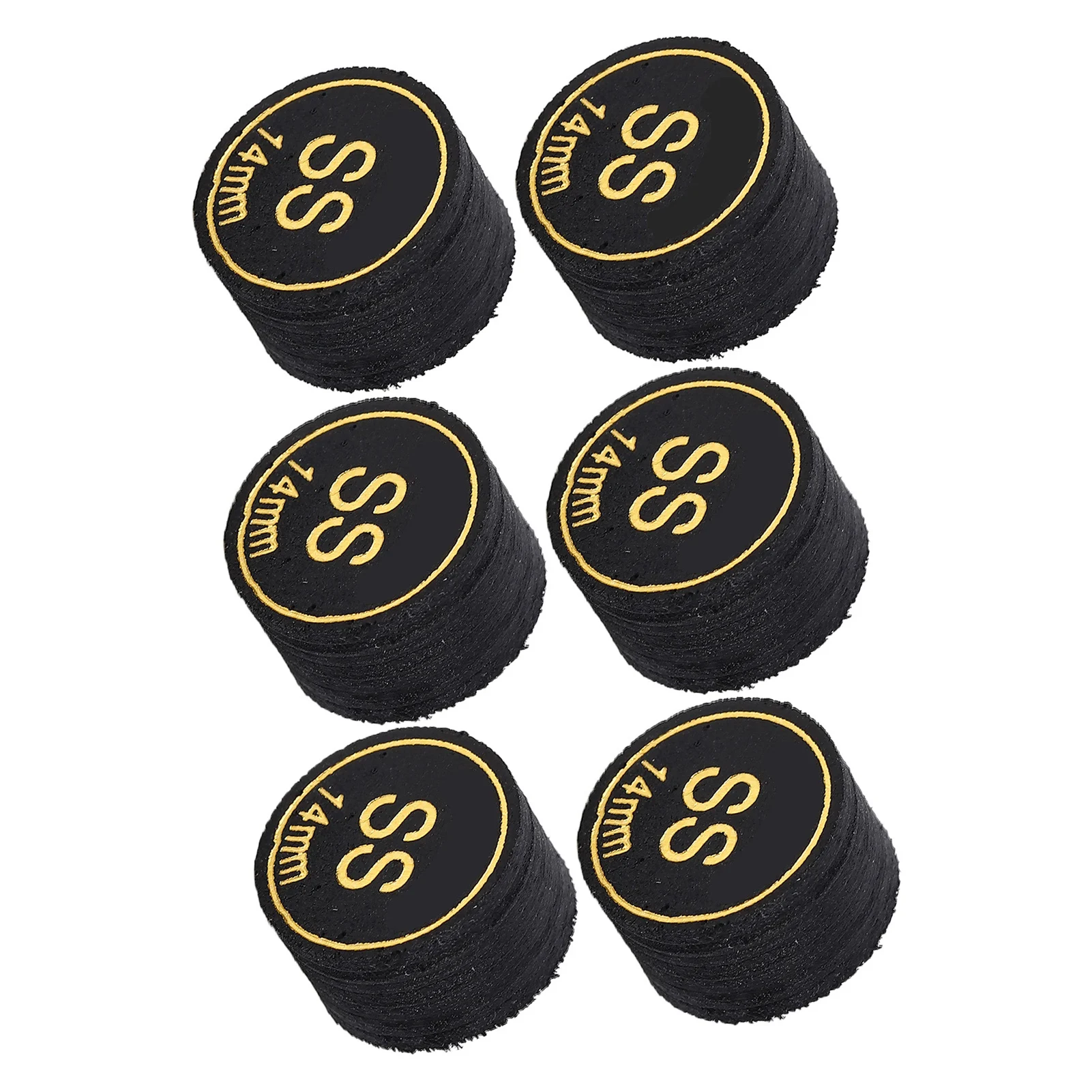 Billiard Tips 6Pcs 14MM Pool Tips Professional Multi Layers Billiard Pool Tips Replacement for Snooker