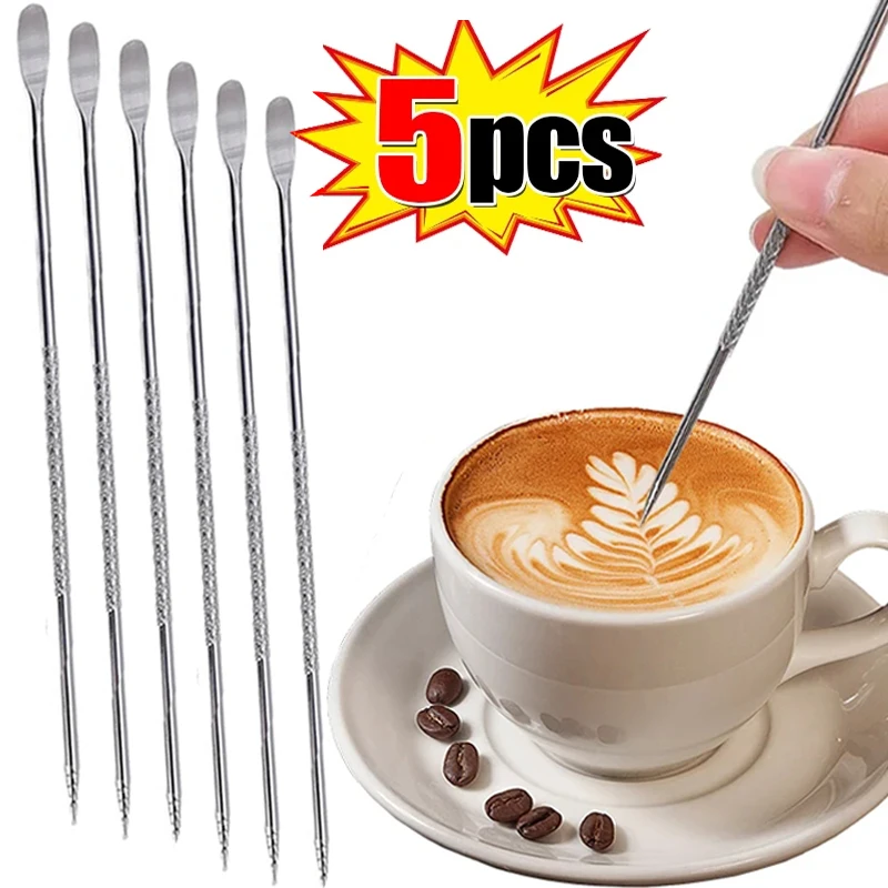 Description Picture 4 of item5/1Pcs Latte Pull Flower Needle Stainless Steel Coffee Decorating Art Pen  Coffee Stitch Fancy Cafe Tool Kitchen Bar Accessories