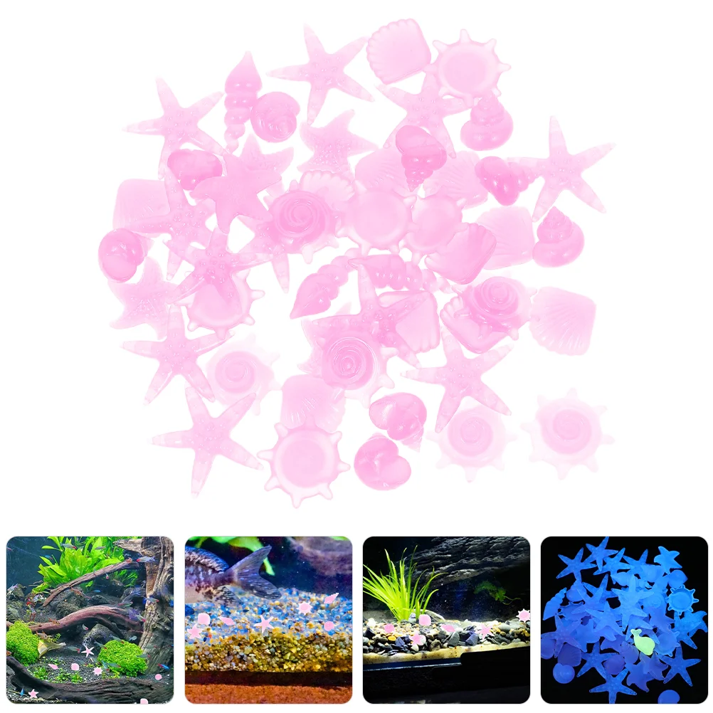 

100 Pcs Fish Tank Fluorescent Stone Squidward Decorations Landscaping Rocks Decors Aquarium Stones Conch Vase Filler Resin