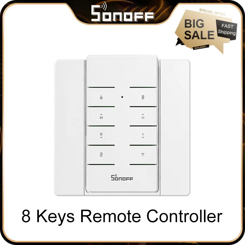 

SONOFF RM433 R2 433MHz RF Remote Controller 8 Button Remote Control Paired with SONOFF TX Wall Switch RF Devices iFan04 D1 RFR2