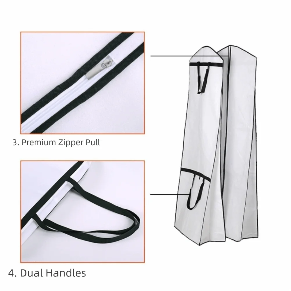대형 웨딩드레스 더스트 커버 양면 부직포 의류 보관 가방 통기성 두꺼운 방진 커버 케이스