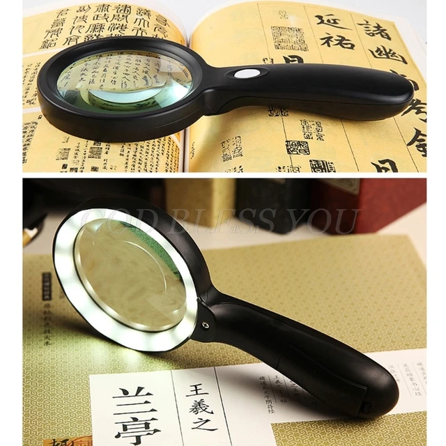 Lighted Magnifying Glass-10X Hand held Large Reading Magnifying Glasses  with 18 LED Illuminated Light for Seniors, Repair,reads - AliExpress