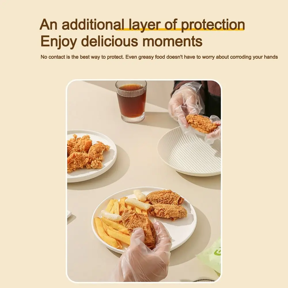 New Acid Work Safety Disposable Gloves Food Grade TPE Latex Free Gloves Transparent Non-Slip Kid