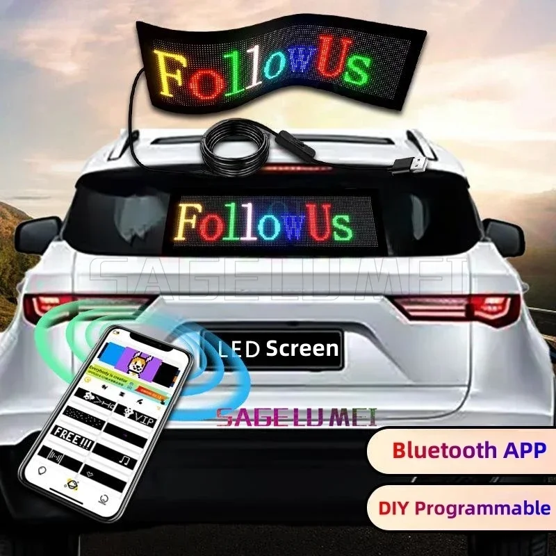 LED Screen Sign Advertising RGB Foldable Scrolling Message Display Board App Soft Flexible Led Panel Car Rear Window Display APP led modules led module