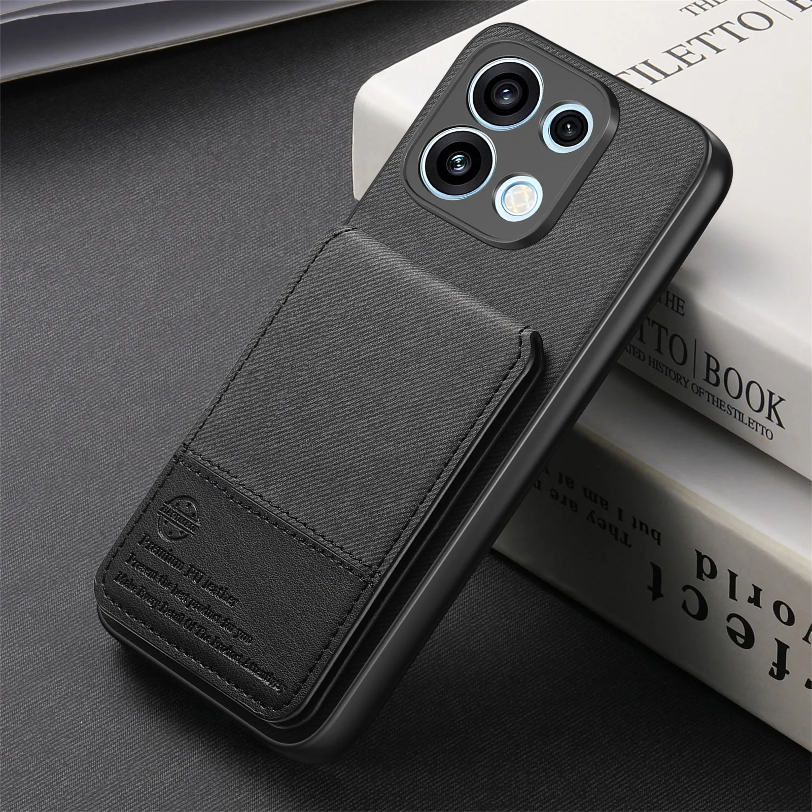 Leather Card Holder Case with Magnetic Phone Holder