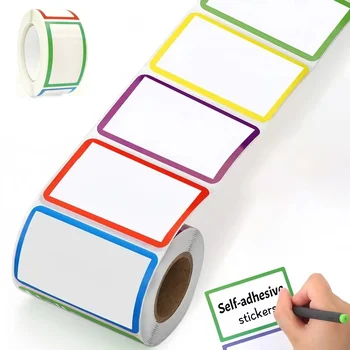 1 rotolo di etichette grandi autoadesive colorate con adesivi per note adesive autoadesive vuote Nome etichetta rettangolare grande scritta a mano