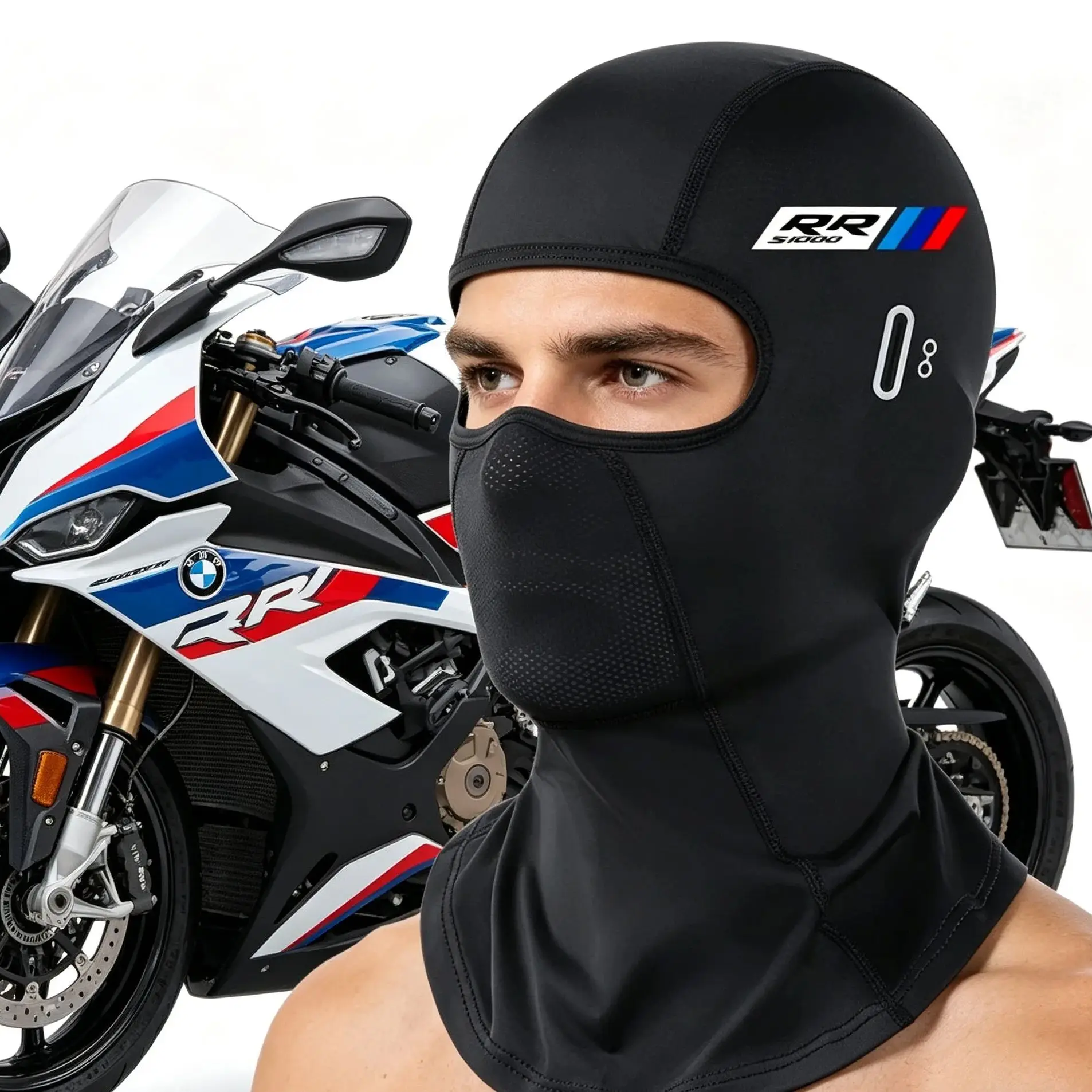 BMW S1000RR(2017-2022)용 사계절용 오토바이 발라클라바 ? 안경 구멍이 있는 여름용 UV 통기성 마스크, 겨울용 따뜻한 스키 캡