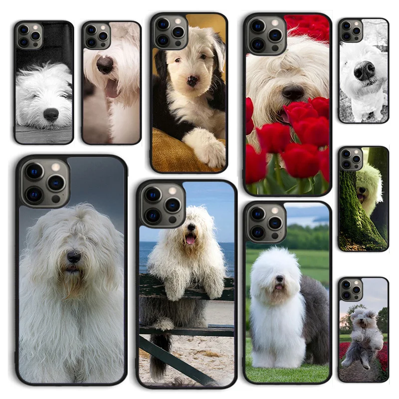 Autumu Gold English Sheepdog Puppy Phone Case Cover Per Iphone 15 12 Mini Xs Xr 11 13 14 Pro Max Se2020 Apple 6 7 8 Plus Coque