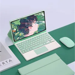 Premium Leather Flip Keyboard Case with Touchpad and Mouse for MiPad 6spro 12.4inch (Matcha Green)
