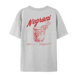Negroni Retro Cocktail Graphic Tee - Vintage Unisex Streetwear T-Shirt - XXL (GRAY)