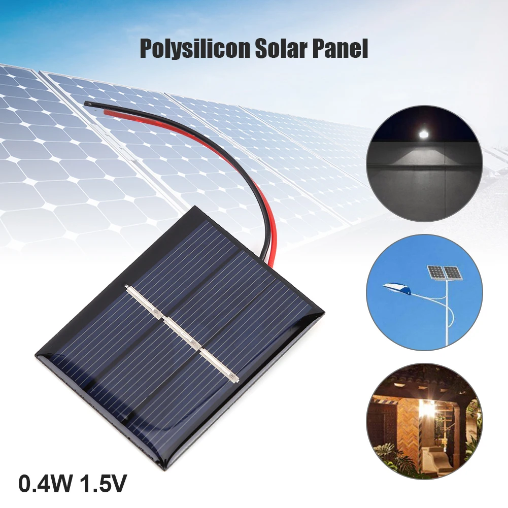 1V 200mA Polycrystalline Silicon Solar Panel 0.2W DIY for Solar Toy 2pcs 
