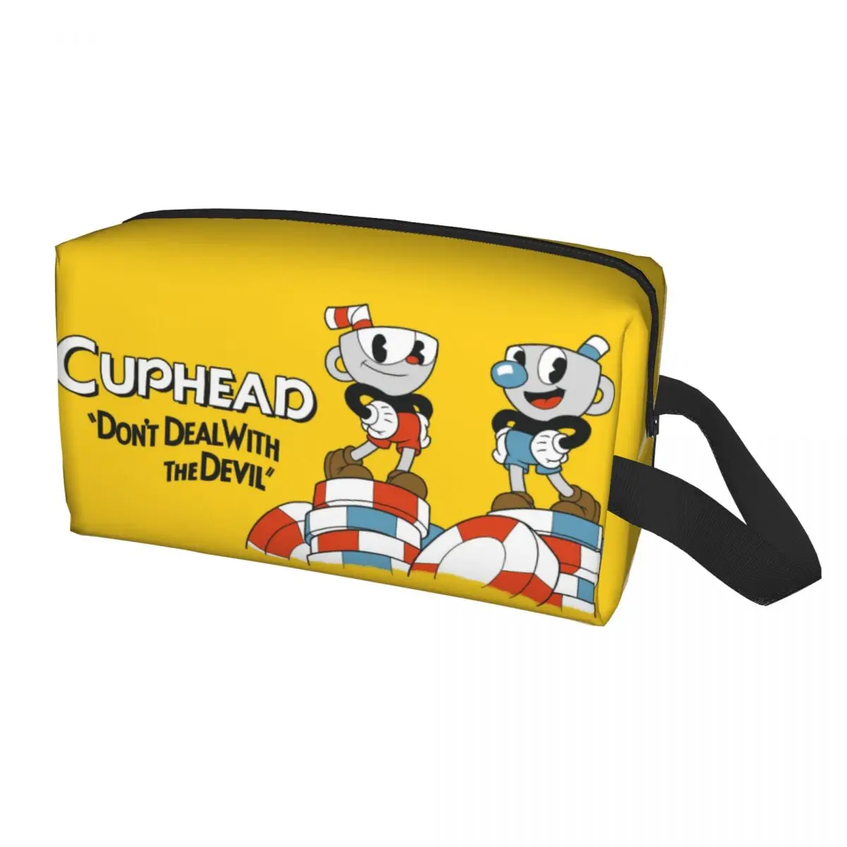 

Модная дорожная сумка для туалетных принадлежностей Cuphead Mugman, Женская мультяшная косметичка для игр, косметичка, набор для хранения косметики