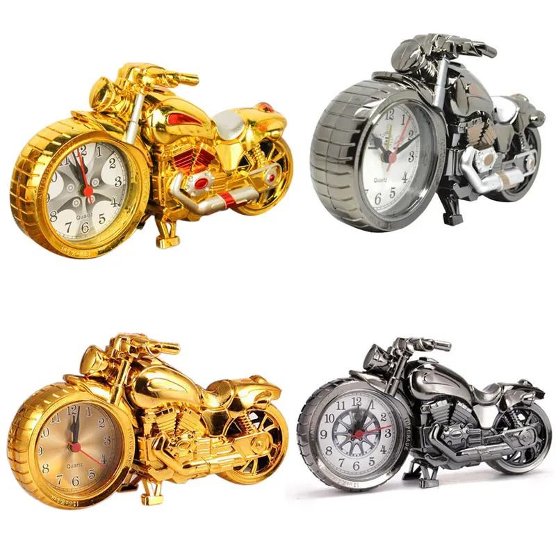 Motorcycle Shape Alarm Clock Creative Retro Gifts Upscale Furnishings Boutique Clock Watch Office Home Clock Desktop Decoration