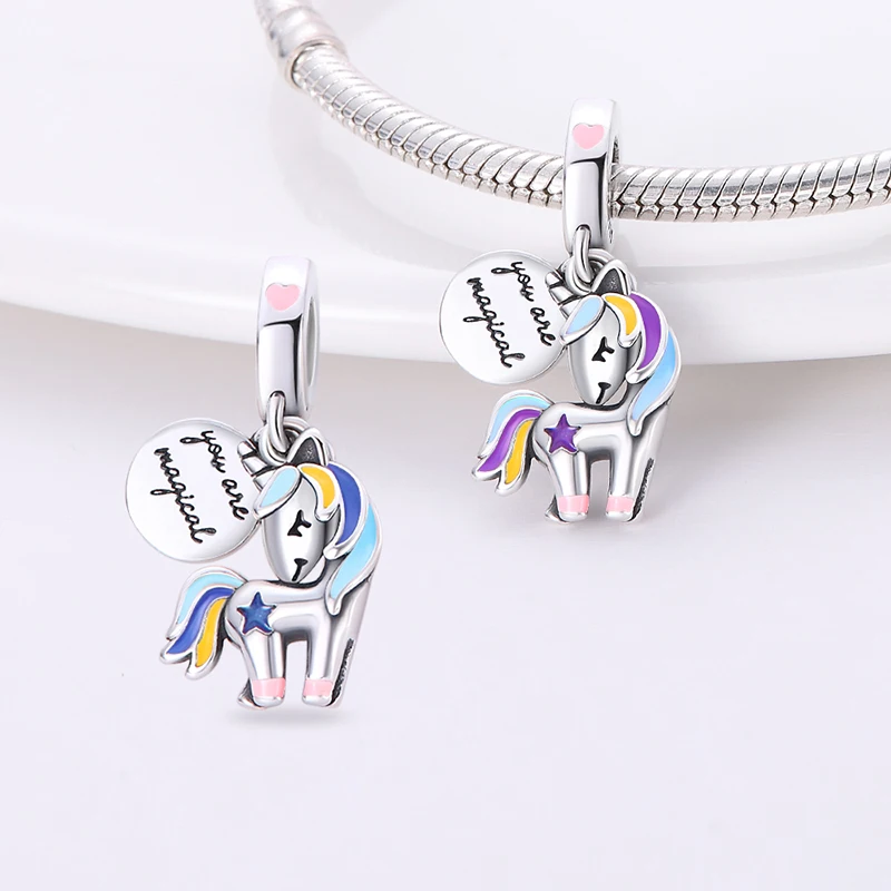 925 Sterling Silver Charms Beads Temperature Change Color Elephant Chameleon Butterfly DIY Jewelry Gifts