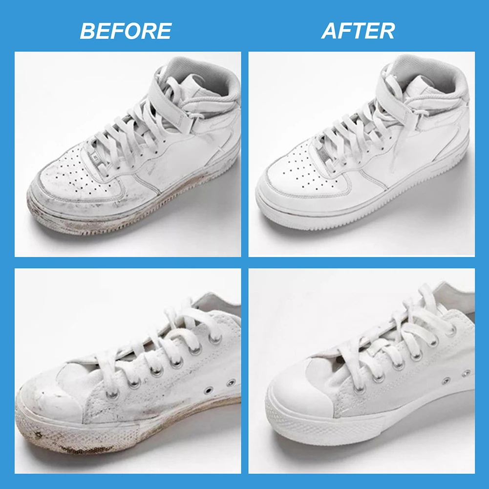 30/100ml Shoes Cleaner Kit with Tape & Brush Shoes Whitening Kit Multifunction Shoe Cleaning for White Sneakers shoe cleaner