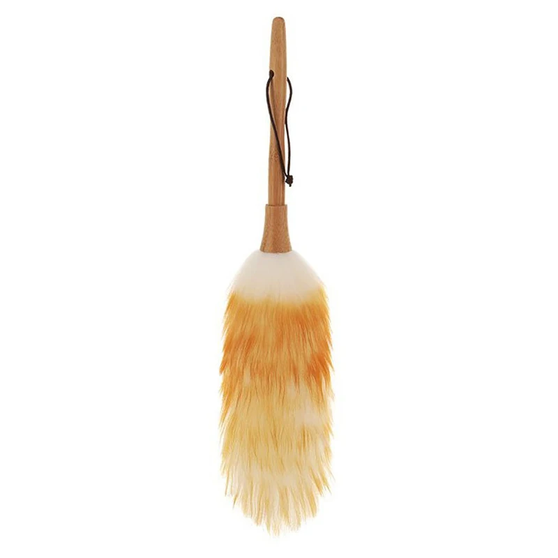 Wool duster brush feather duster Anti-static Lambswool Feather Brush Duster The Dust Brush Feather Duster Dusting Cleaning Wool Dust Broom